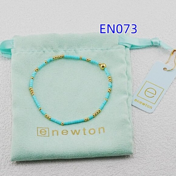 Enewton Sky-Blue Glass Tube Bead & Gold Bead Bracelet - Picture 1 of 5